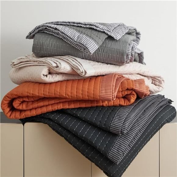 Bone Bedspread Coverlet King Size - Lightweight Soft Quilt Bedding Set - Picture 6 of 8